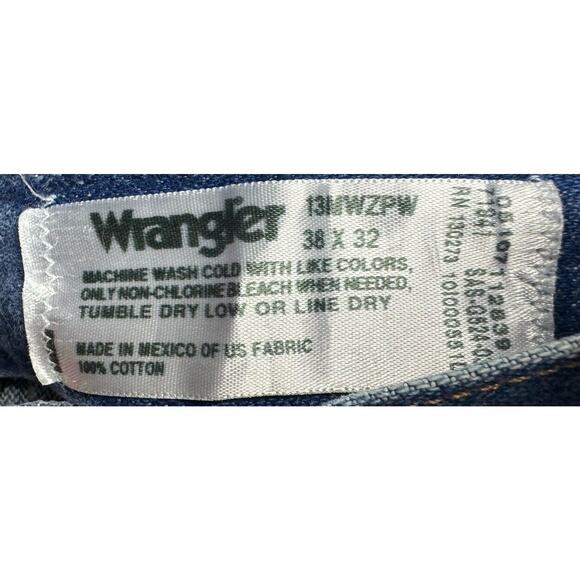 Wrangler Men's 13MWZ Regular Fit Straight Leg Western Blue Jeans - Size 38x30.5 - Picture 6 of 6